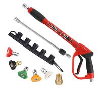 Tool Daily Pistolet de Nettoyage Haute Pression, avec Rallonge de Rechange, 5 Embouts de Buse, Raccord M22, 1 Mètre, 350 Bar