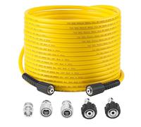 Tool Daily Tuyau pour Nettoyeur Haute Pression 15 m x 1/4", M22-14, 250 bar | Flexible de Rechange, Kit de Raccord Rapide 3/8", Résistant aux Torsions, pour Nettoyeurs à Essence et Électriques