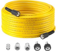Tool Daily Tuyau pour Nettoyeur Haute Pression 30 m x 1/4", M22-14, 250 bar | Flexible de Rechange, Kit de Raccord Rapide 3/8", Résistant aux Torsions, pour Nettoyeurs à Essence et Électriques