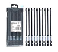 toolant Lot de 10 embouts de tournevis cruciformes magnétiques antidérapants de 15,2 cm de long, tournevis PH3 en acier S2 avec embouts usinés CNC pour perceuse électrique