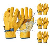 toolant Lot de 3 paires de gants de travail en cuir imperméable Taille M