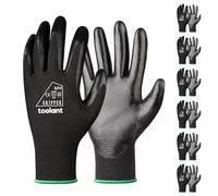 toolant Lot de 6 paires de gants de travail avec revêtement en nitrile pour homme, résistance supérieure à l'huile, gants de travail de sécurité de masse avec poignée, écran tactile, pour réparation