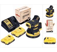 Toolbrothers TURTLE set de disques de ponçage + DCW 210 D2 ponceuse excentrique sans fil 18 V 125 mm Brushless + 2x batterie 2,0 Ah + chargeur