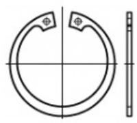 TOOLCRAFT 107865 Circlip Diamètre intérieur: 64.1 mm Diamètre extérieur: 87.5 mm DIN 472 Acier à ressort 100 pc(s)