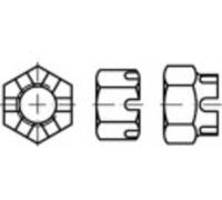 TOOLCRAFT 132194 Écrou à créneaux M12 DIN 935 acier étamé par galvanisation 100 pc(s)