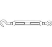 TOOLCRAFT 136608 Tendeur à vis crochet-œillet M20 acier étamé par galvanisation DIN 1480 1 pc(s)