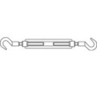 TOOLCRAFT 136618 Tendeur à vis crochet-crochet M6 acier étamé par galvanisation DIN 1480 1 pc(s)