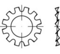 TOOLCRAFT 138323 Rondelle dentée Diamètre intérieur: 10.5 mm DIN 6797 Acier à ressort 250 pc(s)