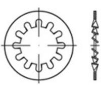 TOOLCRAFT 138335 Rondelle dentée Diamètre intérieur: 5.3 mm DIN 6797 Acier à ressort 500 pc(s)