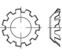 TOOLCRAFT 138393 Rondelle dentée Diamètre intérieur: 4.3 mm DIN 6797 Acier à ressort étamé par galvanisation 250 pc(s)