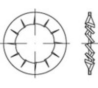TOOLCRAFT 138469 Rondelle à dents chevauchantes Diamètre intérieur: 3.2 mm DIN 6798 Acier à ressort étamé par galvanisation 500 pc(s)