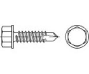 TOOLCRAFT 141343 Vis autoforeuse 4.2 mm 13 mm 6 pans extérieurs DIN 7504 acier étamé par galvanisation 100 pc(s)