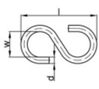 TOOLCRAFT 159548 Crochet en S 50 mm Acier galvanisé 100 pc(s)