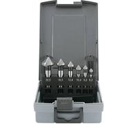 TOOLCRAFT 1614138 Jeu de fraises coniques 6 pièces 6.3 mm, 8.3 mm, 10.4 mm, 12.4 mm, 16.5 mm, 20.5 mm HSS tige cylindrique 1 pc(s)