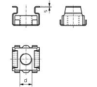 TOOLCRAFT 521835 Écrous à cage M6 acier 10 pc(s)