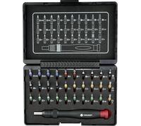 TOOLCRAFT 809204 Jeu d'embouts 31 pièces vis à fente, cruciforme Phillips, vis Pozidriv, 6 pans intérieurs, TORX® intérieur