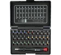TOOLCRAFT 809204 Jeu dembouts 31 pièces vis à fente, cruciforme Phillips, vis Pozidriv, 6 pans intérieurs, TORX® intérieur