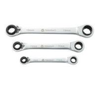 Toolcraft Jeu de clés à cliquet annulaires doubles 819162 3 pièces ouverture métrique 8-19 mm