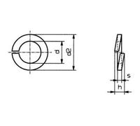 Toolcraft - B2 D127-a2k 194685 Rondelle Grower Intérieur: 2.1 Mm M2 Din 127 Acier à Ressort A2 100 Pc(s)