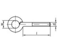TOOLCRAFT Œillet fileté type 48 (Ø x L) 6 mm x 40 mm Acier galvanisé M4 100 pc(s)