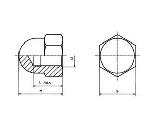 Toolcraft - M6 D1587-stahl:a2k 194789 écrou Borgne Hexagonal M6 Din 1587 Acier Galvanisé 10 Pc(s) S59865