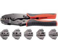 TOOLCRAFT PZ-505 818645 Pince à sertir 7 pièces Connecteur coaxial BNC, TNC, Fibre optique RG6, RG8, RG11, RG58, RG59, RG6