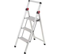 TOOLCRAFT TO-10104639 Alliage daluminium Escabeau double pliable, montage sans outils argent EN 14183 3.9 kg