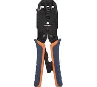 TOOLCRAFT TO-4988586 Pince à sertir pour connecteur modulaire (western) appareil de coupe inclus, outil de dénudage compris RJ10, RJ11, RJ12, RJ45