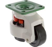 TOOLCRAFT TO-5137968 Roulette pivotante 73 mm nivelable avec plaque à visser Charge maximale : 750 kg