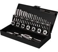 TOOLCRAFT TO-7015521 Kit de taraudage 32 pièces acier M3 x 0.50, M4 x 0.70, M5 x 0.80, M6 x 1, M8 x 1.25, M10 x 1.50, M12 x 1.75