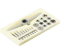 TOOLCRAFT TO-7106694 Set de tarauds à une coupe 30 pièces HSS M1, M1.1, M1.2, M1.4, M1.6, M1.8, M2, M2,2, M2.5