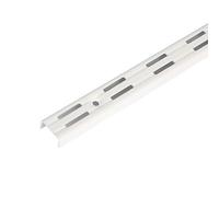 Toolerando Crémaillère d'étagère double perforation, Rail mural à 2 rangées pour équerres, longueur: 150 cm, blanc