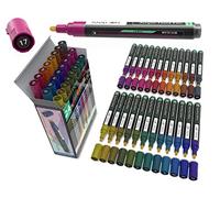 TOOLI-ART Lot de 24 stylos acryliques de taille moyenne Pointe 3 mm Peinture sur pierre Verre Verre Bois, Métal Toile, Projets DIY Détail Non toxique, À base d'eau, Séchage rapide feutre acrylique