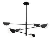 tooLight Lampe à Suspension APP1261-6CP BLACK Suspension luminaire Lustre Plafonnier Éclairage de Plafond pour Salon Chambre Cuisine