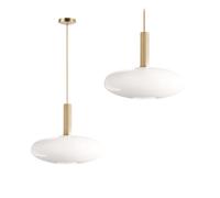 tooLight Lampe à Suspension APP668-1CP Lustre Plafonnier Éclairage de Plafond en métal, verre pour Salon Chambre Cuisine Couloir (doré, blanc)