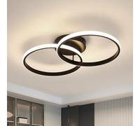Toolight Lampe de Plafond 42W 4500K Noir 54cm Salon Chambre