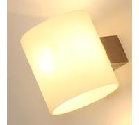 Toolight Applique Murale Intérieure Bois E27, Lampe Murale Design Minimaliste 3000K-6500K, Abat-jour en Verre Design Éclairage Mural pour Chambre Couloir Escalier Salon (avec 1 Ampoule Tricolore 12W)
