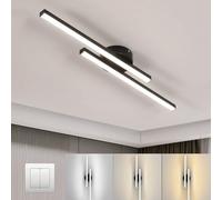 Toolight Luminaire Plafonnier 17W 3000-6500K Noir 60cm Salon Entrée
