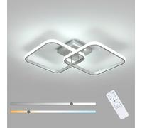Toolight Luminaire Plafonnier 50W 3000-6500K Argenté 64cm Salon Cuisine
