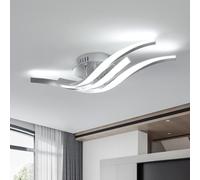 Toolight Plafonnier LED 24W 6500K Argent 52cm Salon Couloir