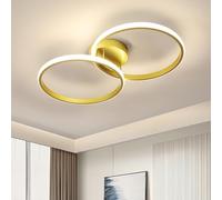 Toolight Plafonnier LED 42W 4500K Or 55cm Salon Cuisine