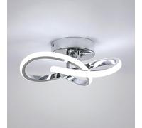 Toolight Plafonnier Moderne 22W 6500K Chromé 25cm Couloir Chambre
