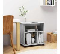 toolkix Armoire à roulettes en bois gris béton 60 x 45 x 60 cm avec 4 roulettes et 2 verrous, armoire mobile multifonction pour bureau, salon, couloir, cuisine, espace de rangement et organisation