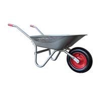 Toolland Brouette 85 L, bac en Acier galvanisé, Roue pneumatique 350 mm, légère 12 kg pour Jardin et Chantier Sable Terre gravats et déchets Verts