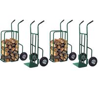 Toolland Chariot à bûches, Vert, Charge Max. 250 kg (Lot de 2)