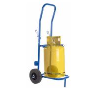 Toolland Chariot pour Bouteille de gaz Bleu 100 kg chaîne de sécurité réglable Cadre en Acier Inoxydable Grandes Roues 20 cm adapté aux Bouteilles de Propane Butane fûts de bière intérieur extérieur