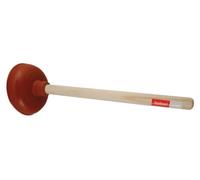 Toolland Déboucheur WC pour salle de bain et évier cuisine, manche en bois 49 cm, ventouse en caoutchouc 15,5 cm, déboucheur canalisation pour toilette évier bain et douche, forte puissance d