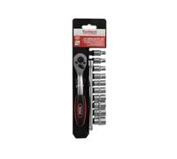 Toolland Ensemble de 12 douilles avec clé à rochet à dégagement rapide de 1/4", douilles CRV et rallonge de 4" pour les endroits difficiles d'accès