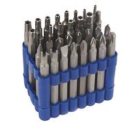 Toolland Ensemble de bits de sécurité avec support, 32 pièces, 7,5 cm, embouts longs pour étoile, six pans creux, Tri-Wing, cruciforme, fourche, à quatre ailettes, PH, PZ