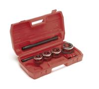 Toolland Jeu de filières, 5 pièces, de ½ à 1¼, coussin de fil réglable pour tube, double cliquet, guide de centrage, dans mallette